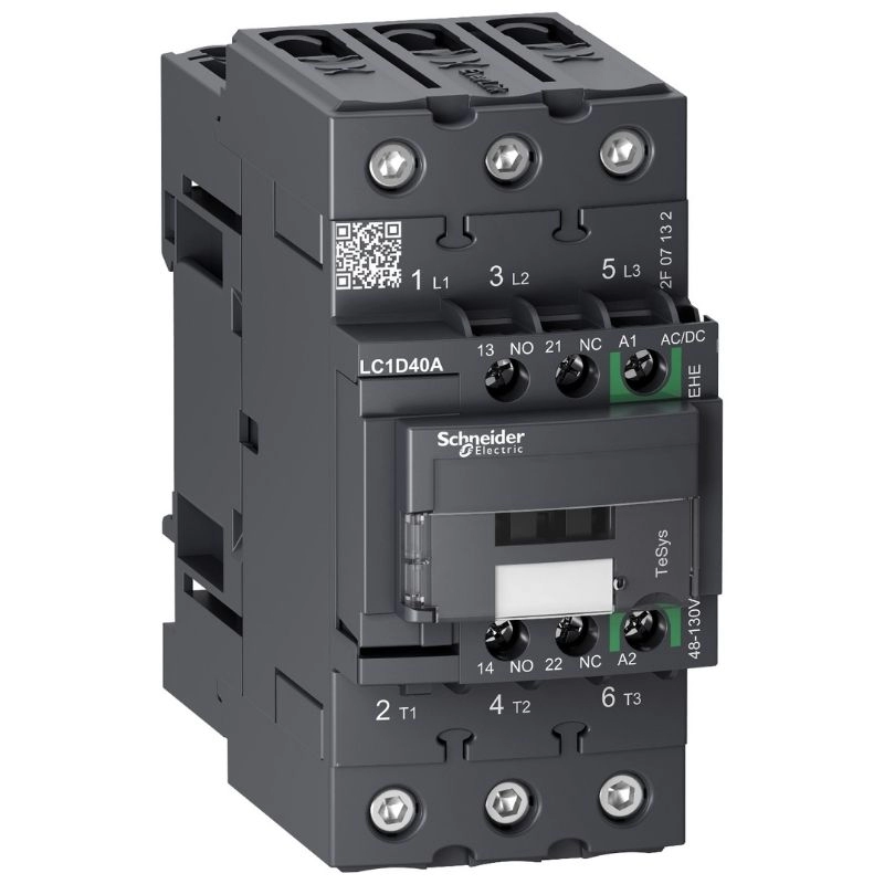 Contactor TeSys D tripolar de 40A 1NA+1NC 48-130VCA/VCC EverLink 50/60Hz